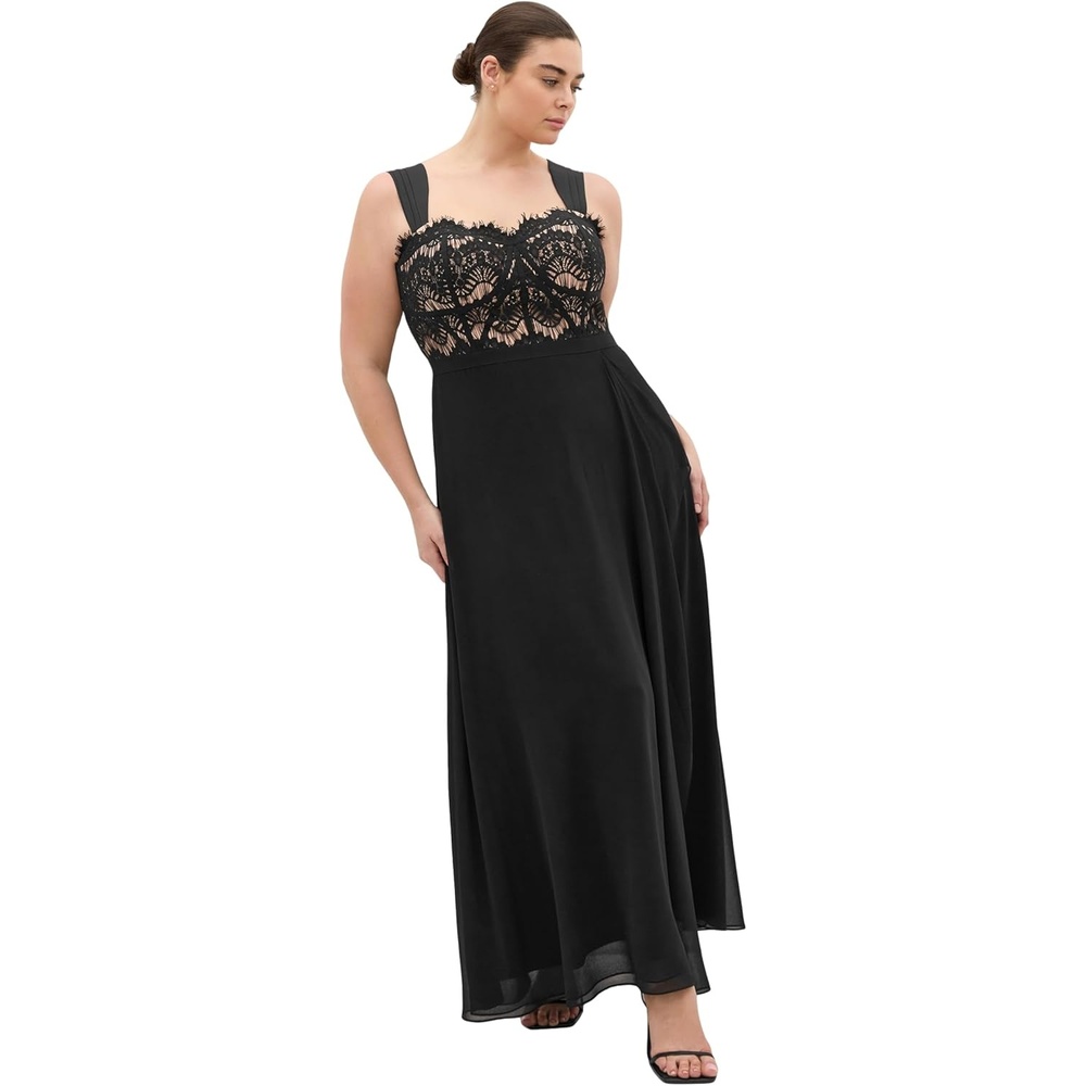 image:imageCity Chic Plus Size Dress  Sweet Evie Chiffon MaxiBlack
