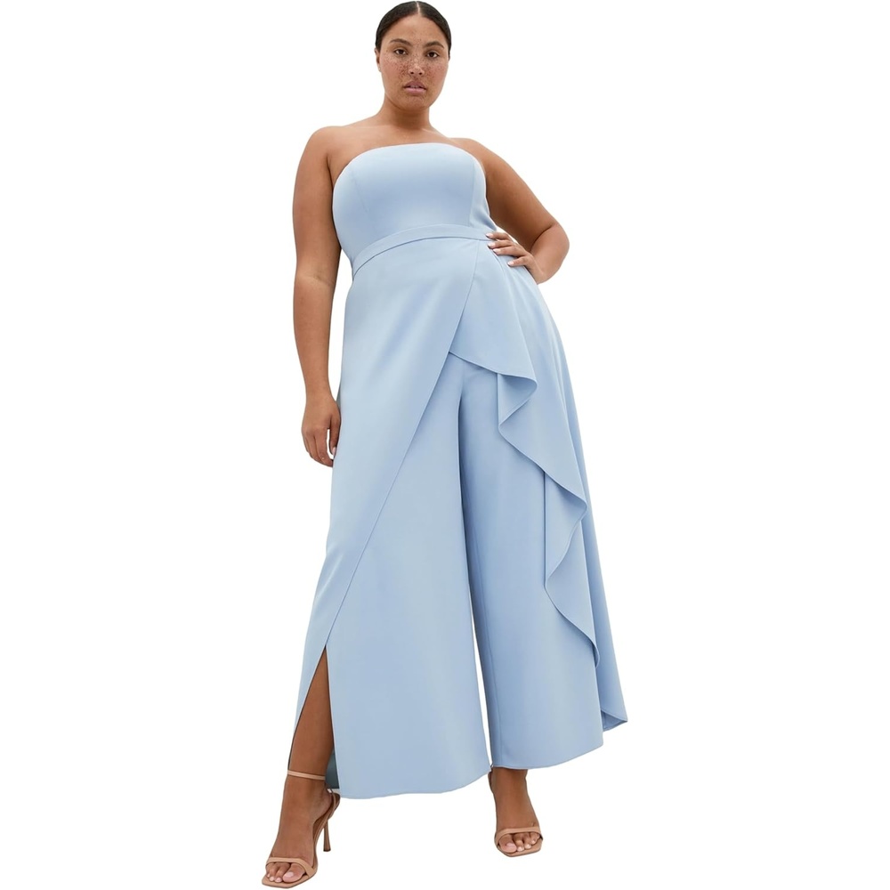 image:imageCity Chic Plus Size Jumpsuit Attract StraplessDusty Blue