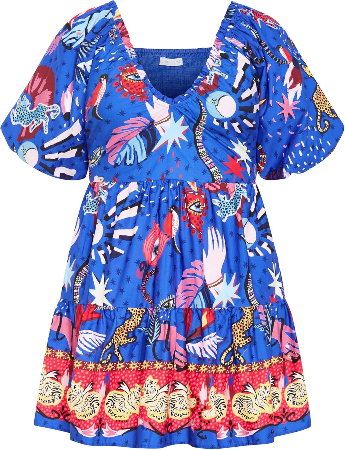 image:imageCity Chic Womens Plus Size Dress Simona Print MiniBlue