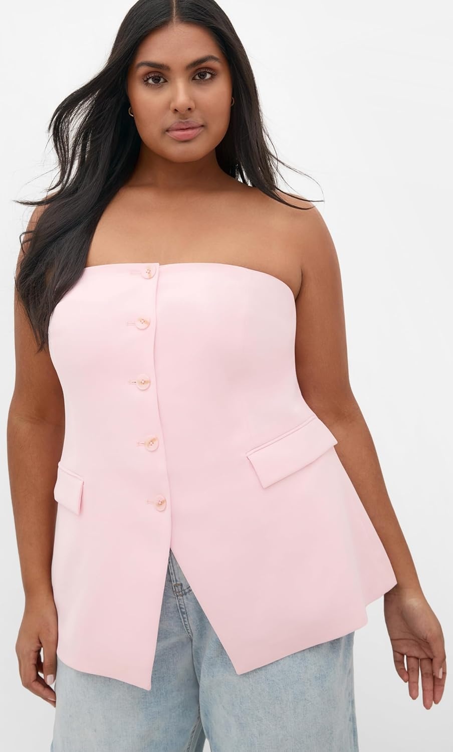 image:imageCity Chic Plus Size Bustier Holly StraplessSoft Pink