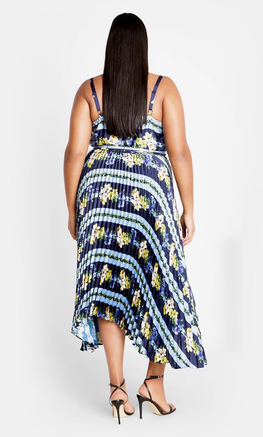 image:imageCity Chic Plus Size Dress Amelia Print PleatNavy Garden