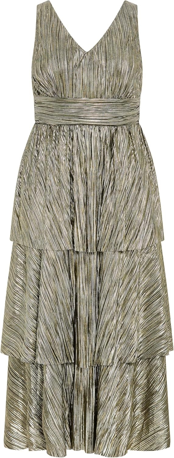 image:imageCity Chic Plus Size Dress Glamour Metallic TierBronze