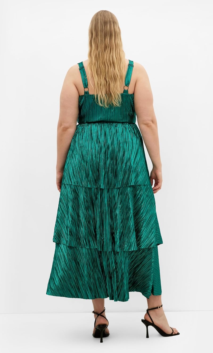 image:imageCity Chic Plus Size Dress Glamour Metallic TierEmerald