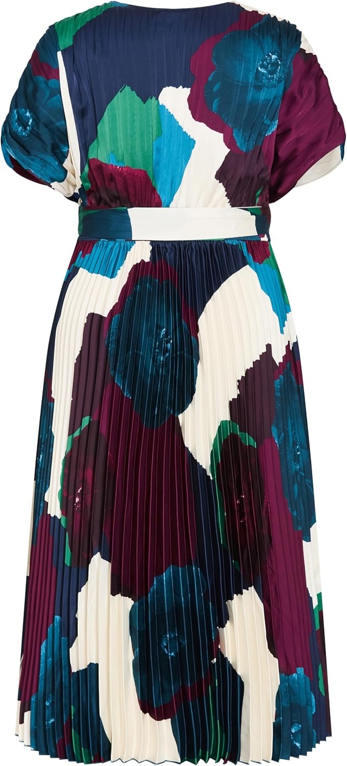 image:imageCity Chic Plus Size Dress Hailey Abstract Print Pleat MaxiAbstract Floral