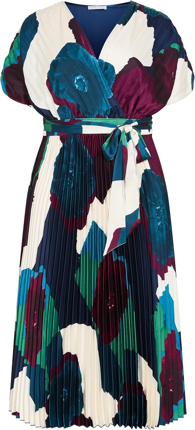 image:imageCity Chic Plus Size Dress Hailey Abstract Print Pleat MaxiAbstract Floral