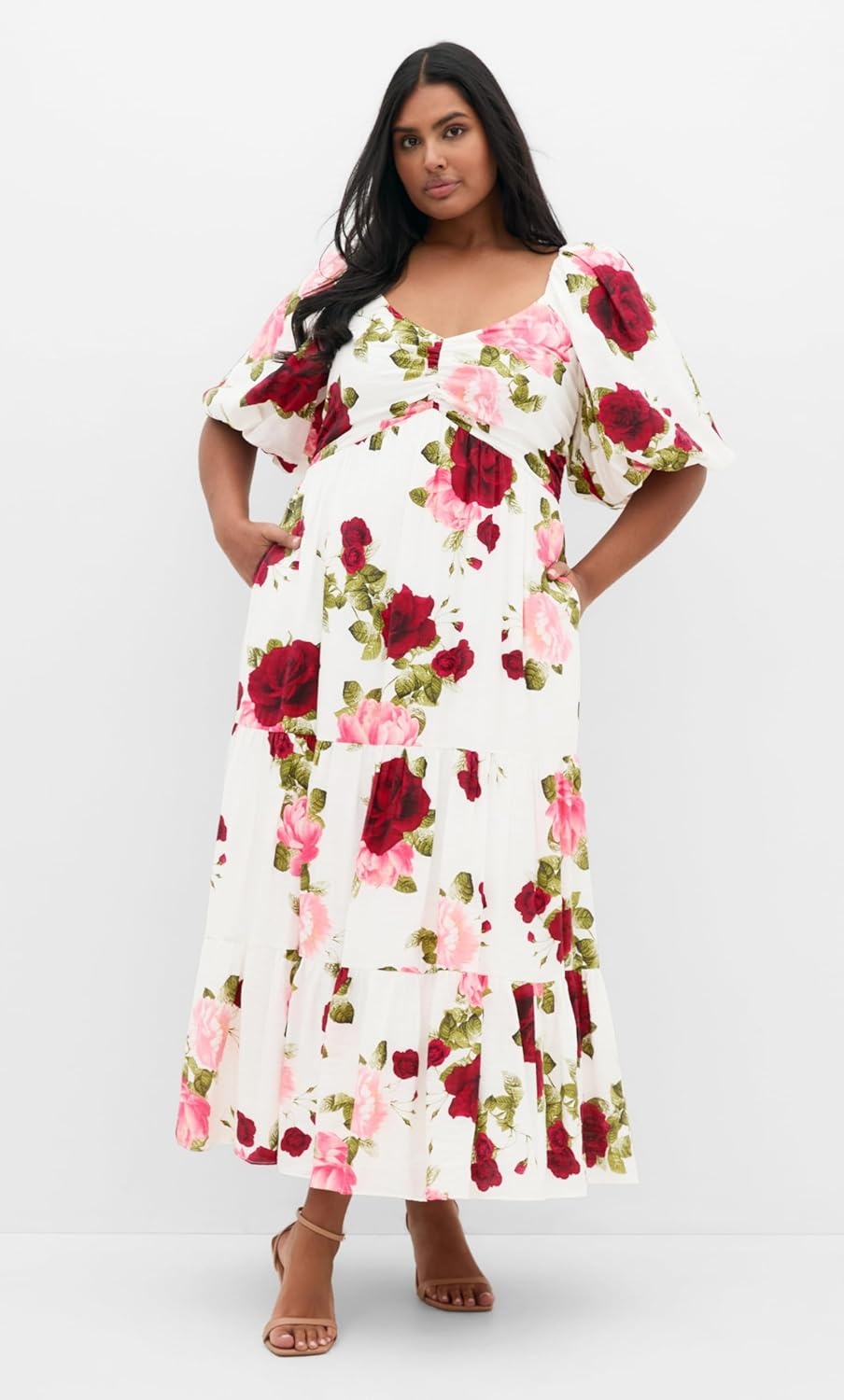image:imageCity Chic Plus Size Dress Mindy Print MaxiDolce Ivory
