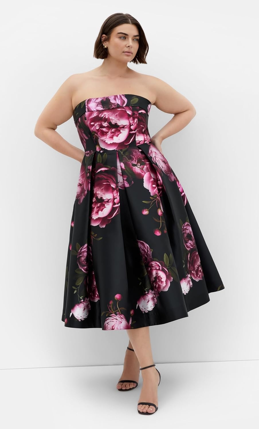 image:imageCity Chic Plus Size Dress Tiffany Bloom Strapless MidiMulti Bloom