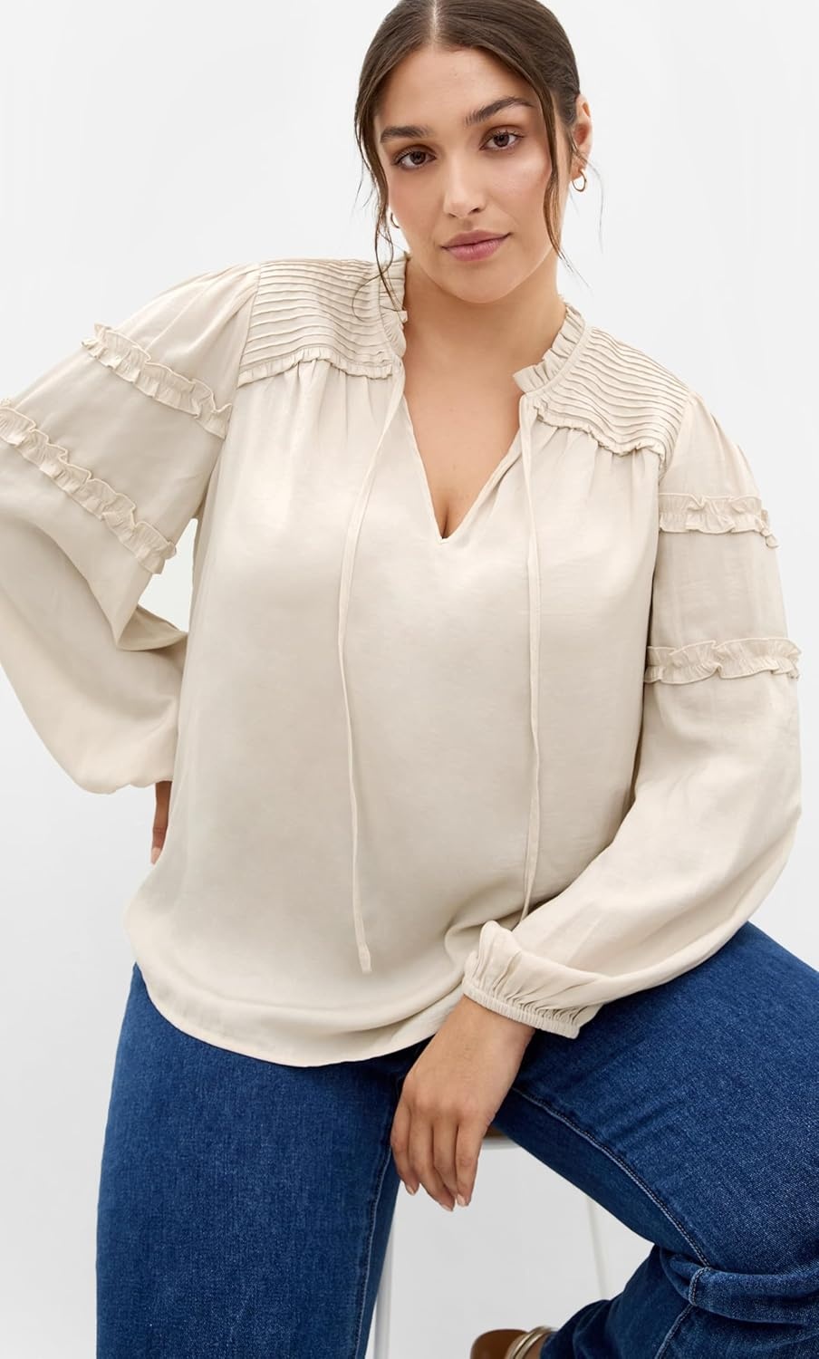 image:imageCity Chic Plus Size Shirt Drama Queen Long SleevePorcelain