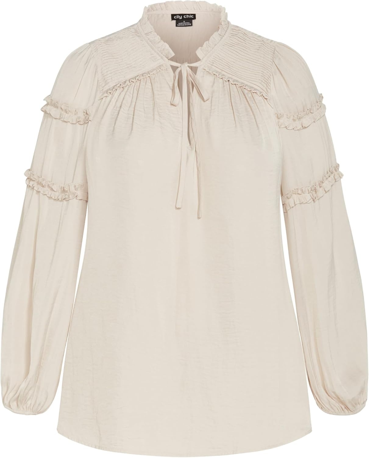 image:imageCity Chic Plus Size Shirt Drama Queen Long SleevePorcelain