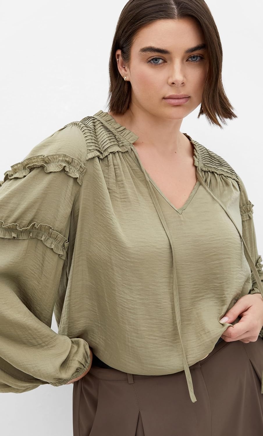 image:imageCity Chic Plus Size Shirt Drama Queen Long SleeveSage