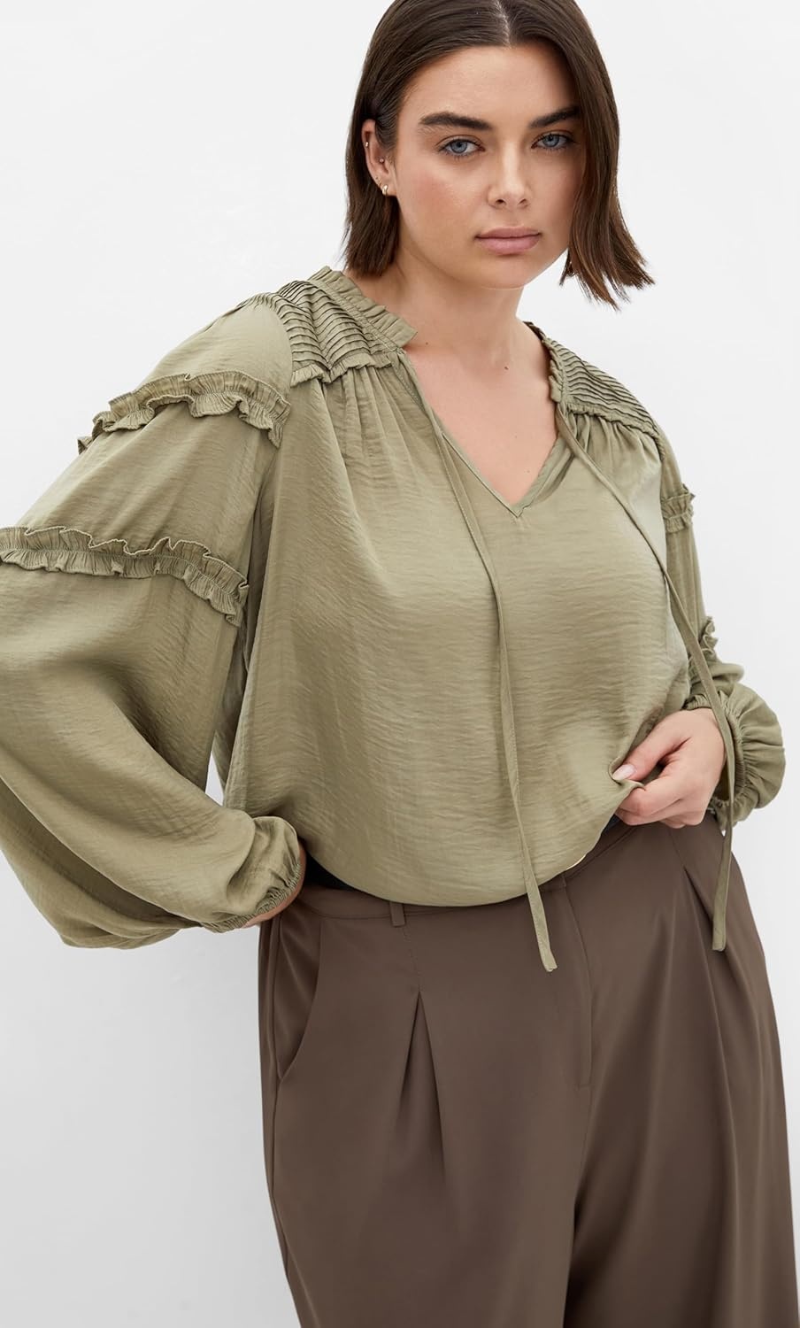 image:imageCity Chic Plus Size Shirt Drama Queen Long SleeveSage