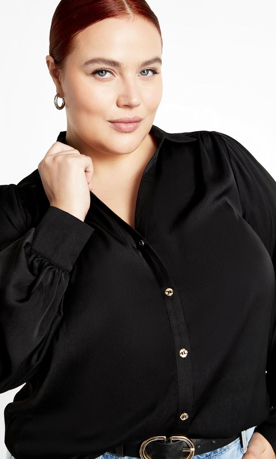 image:imageCity Chic Plus Size Shirt Hadlee Long SleeveBlack