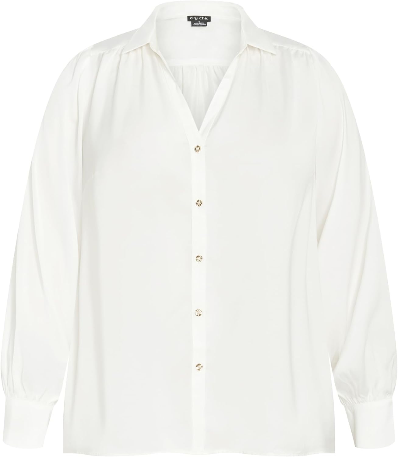 image:imageCity Chic Plus Size Shirt Hadlee Long SleeveIvory
