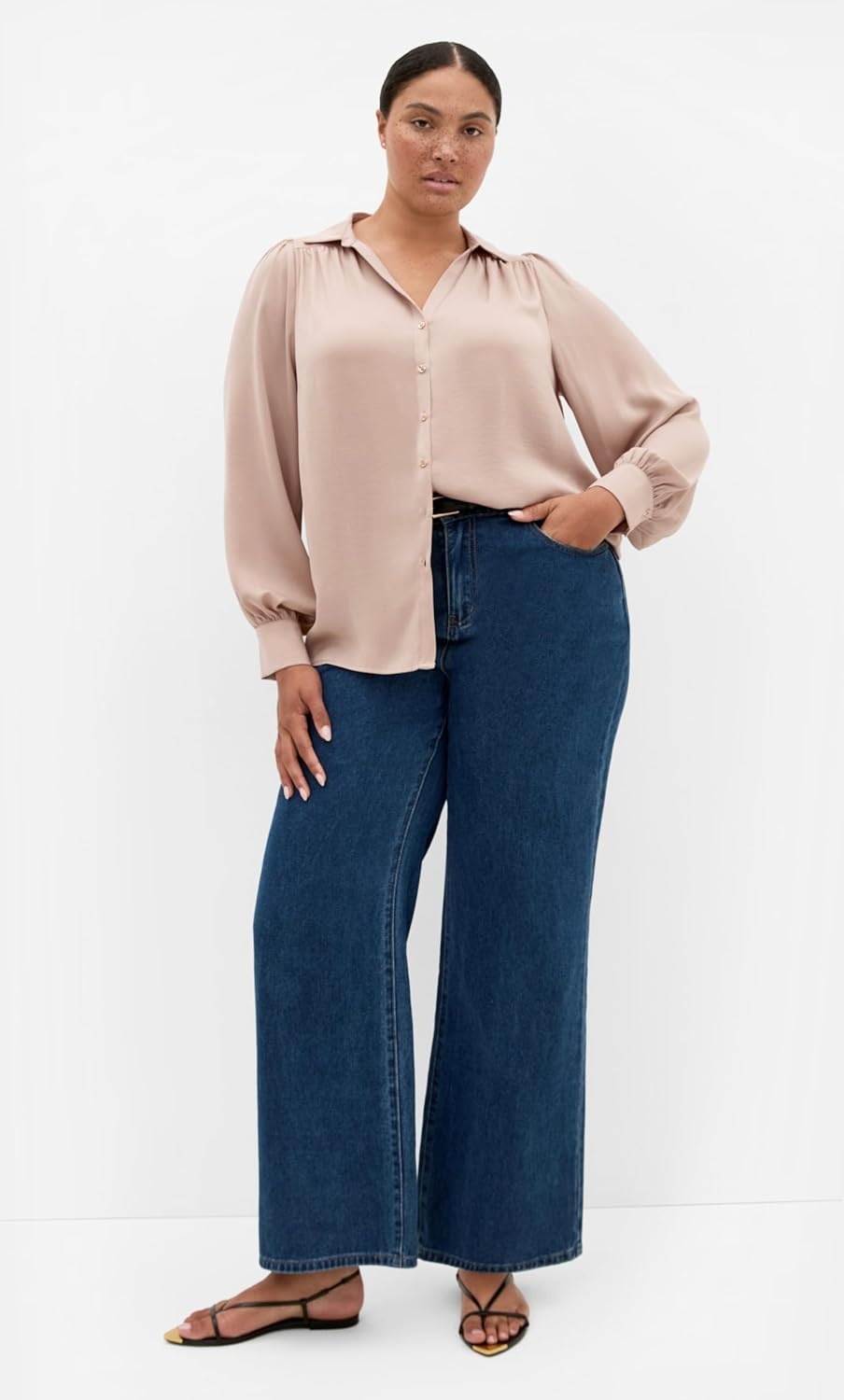 image:imageCity Chic Plus Size Shirt Hadlee Long SleeveLatte