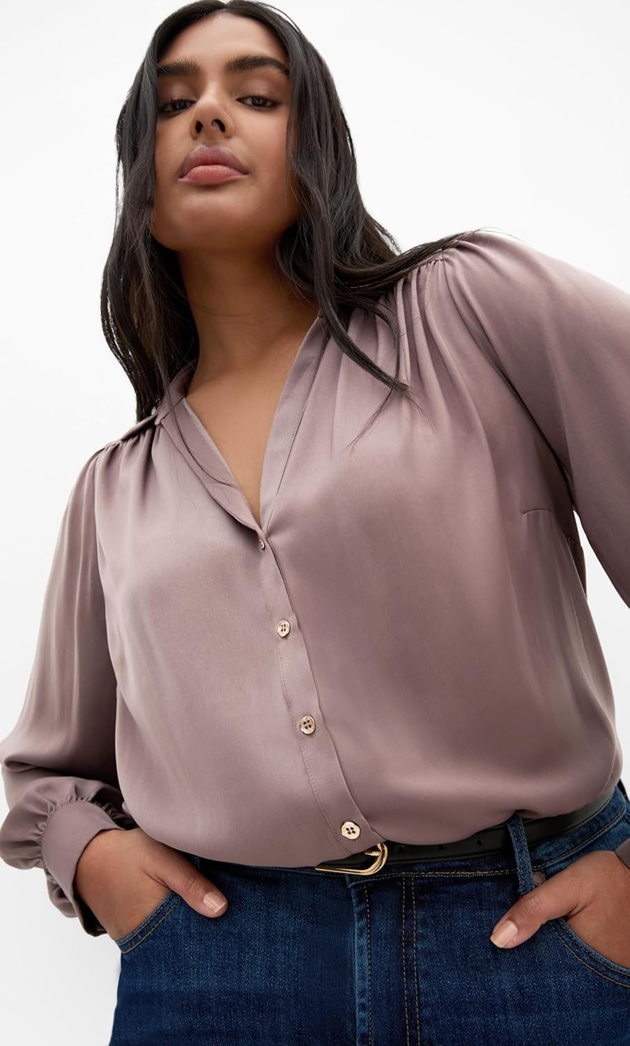 image:imageCity Chic Plus Size Shirt Hadlee Long SleeveSmoke