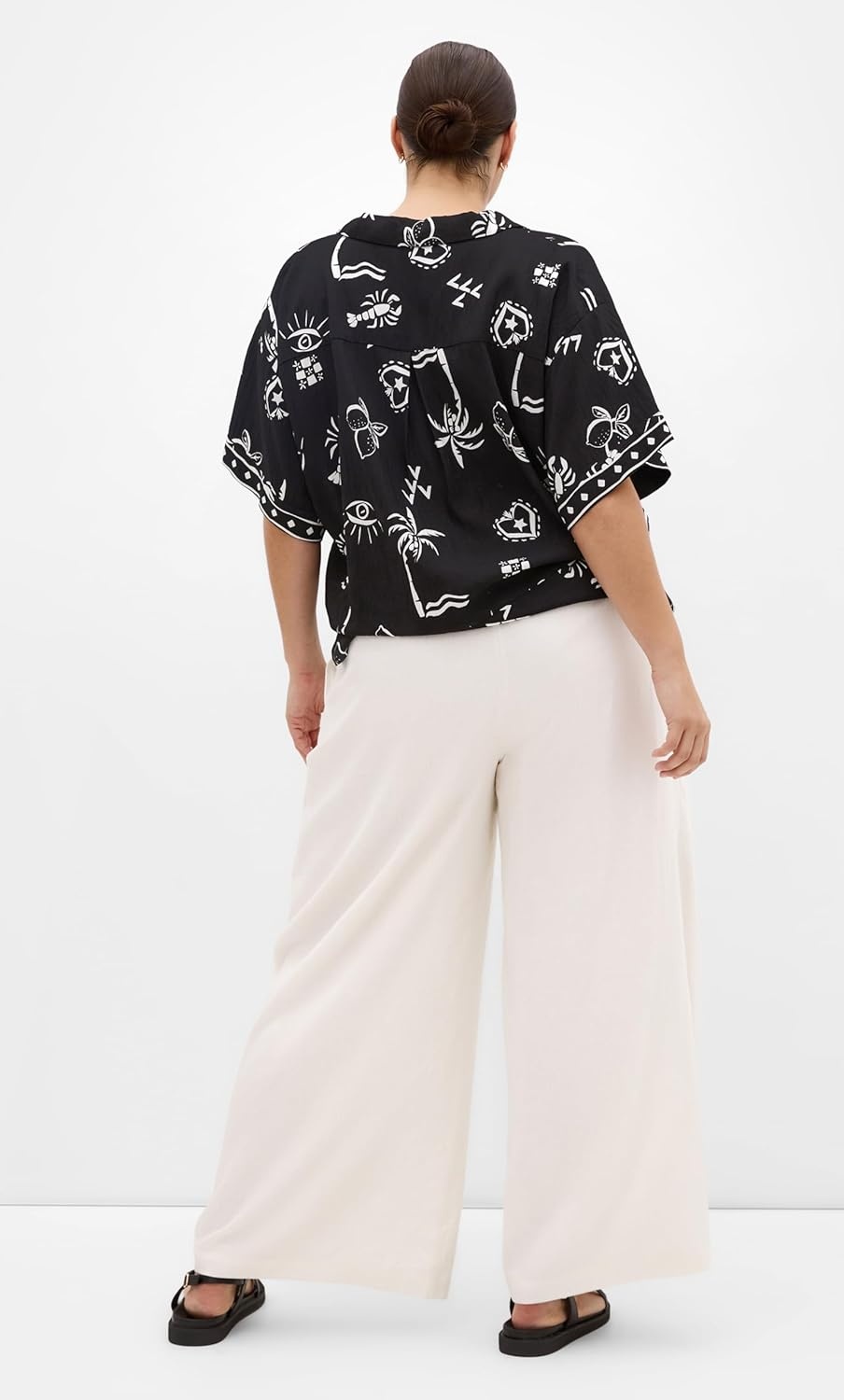image:imageCity Chic Plus Size Shirt Resort Border PrintBw Conversational
