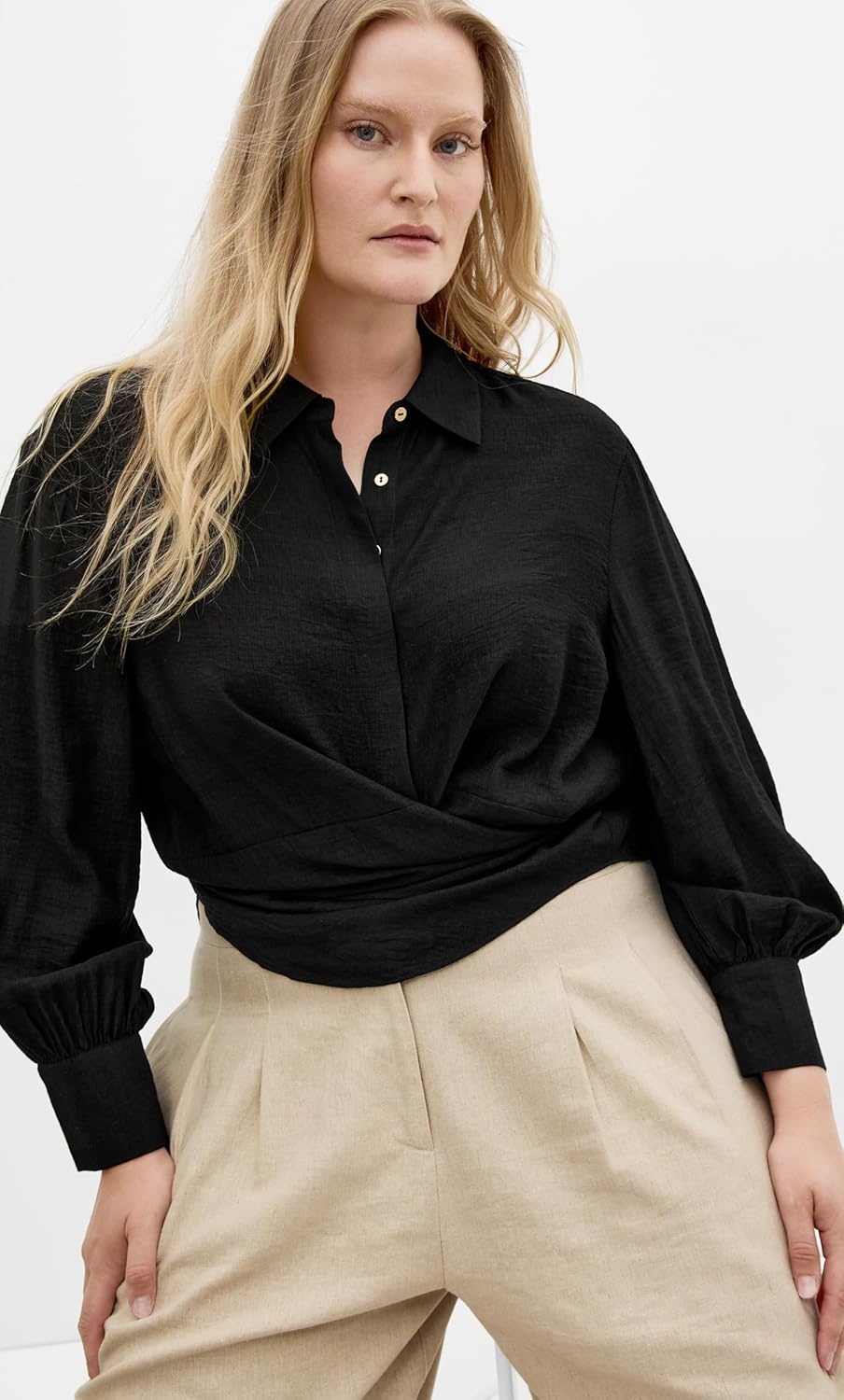 image:imageCity Chic Plus Size Shirt Rosabella Hem DetailBlack