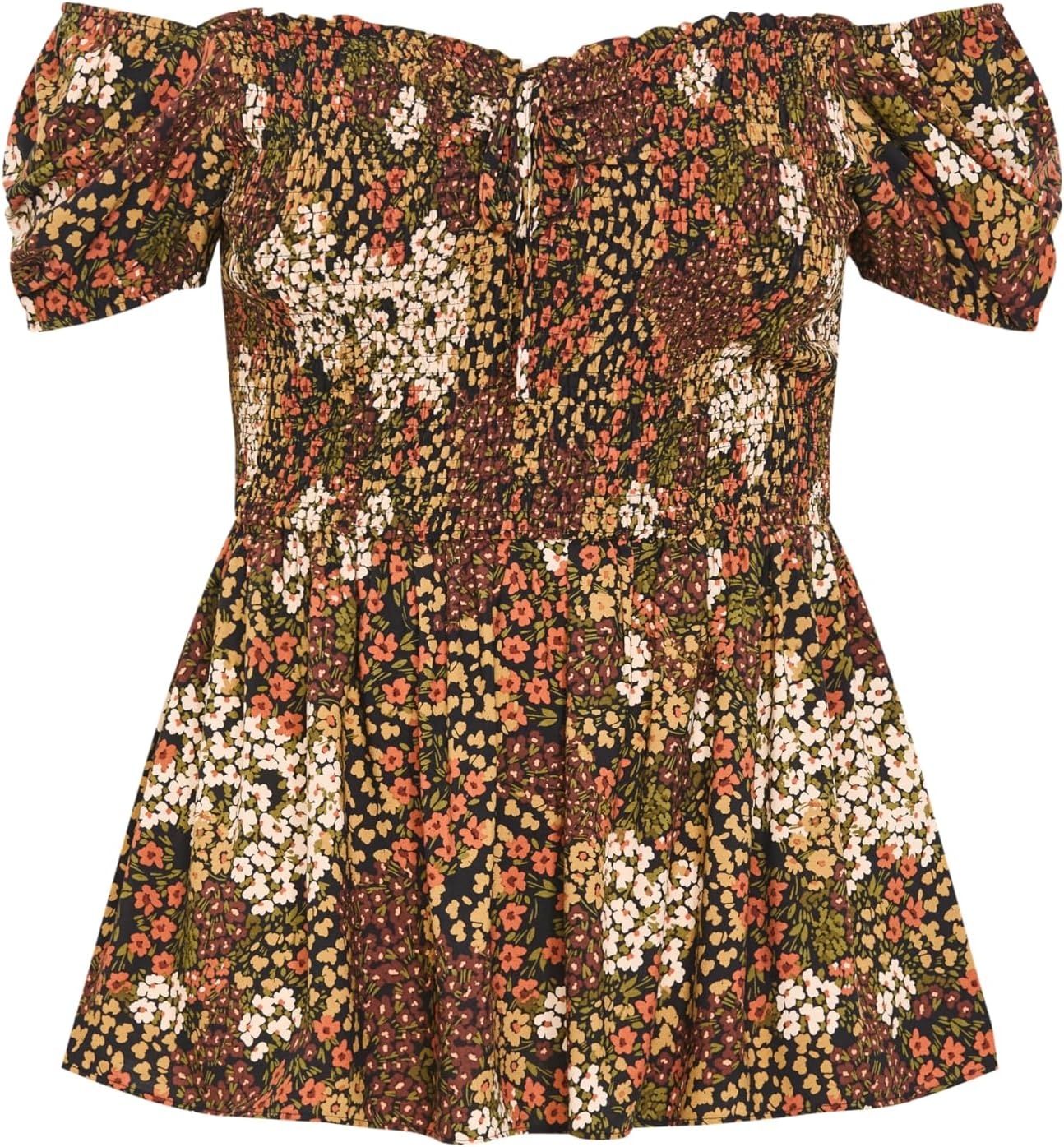 image:imageCity Chic Plus Size Top Azure Shirred PrintUnderground Ditsy