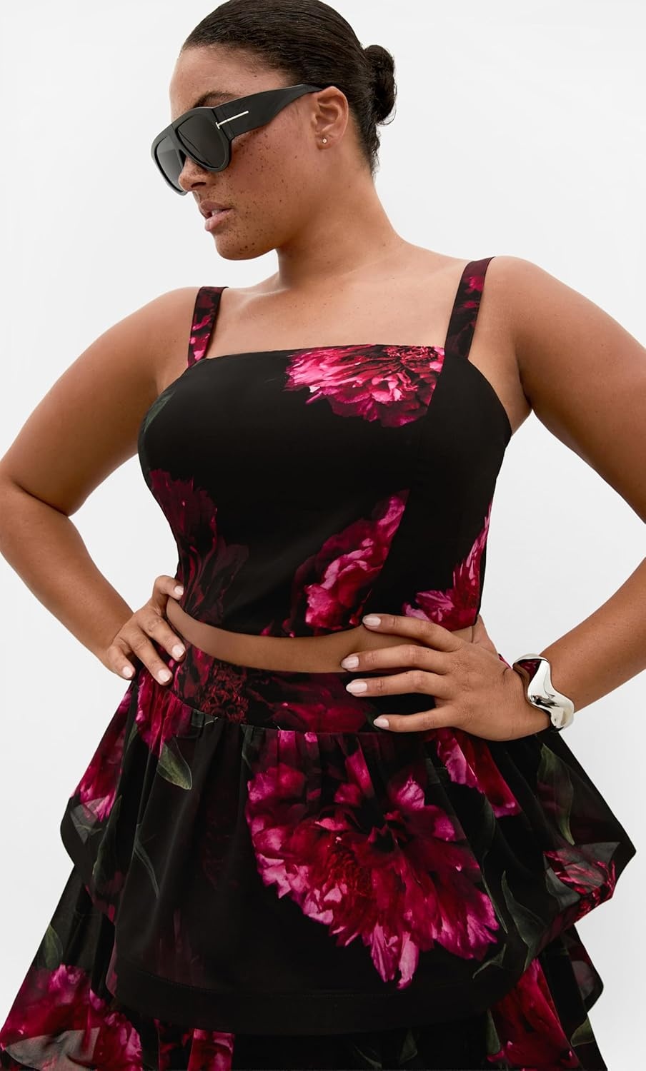 image:imageCity Chic Plus Size Top Bianka Botanical Print CropLush Bloom