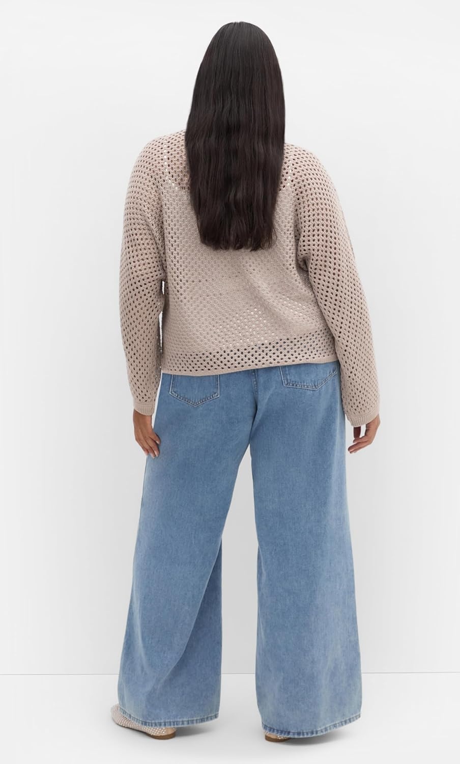 image:imageCity Chic Plus Size Top Crochet Knit Long SleeveStone