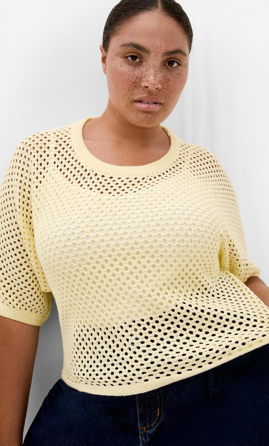 image:imageCity Chic Plus Size Top Crochet KnitLemon Zest