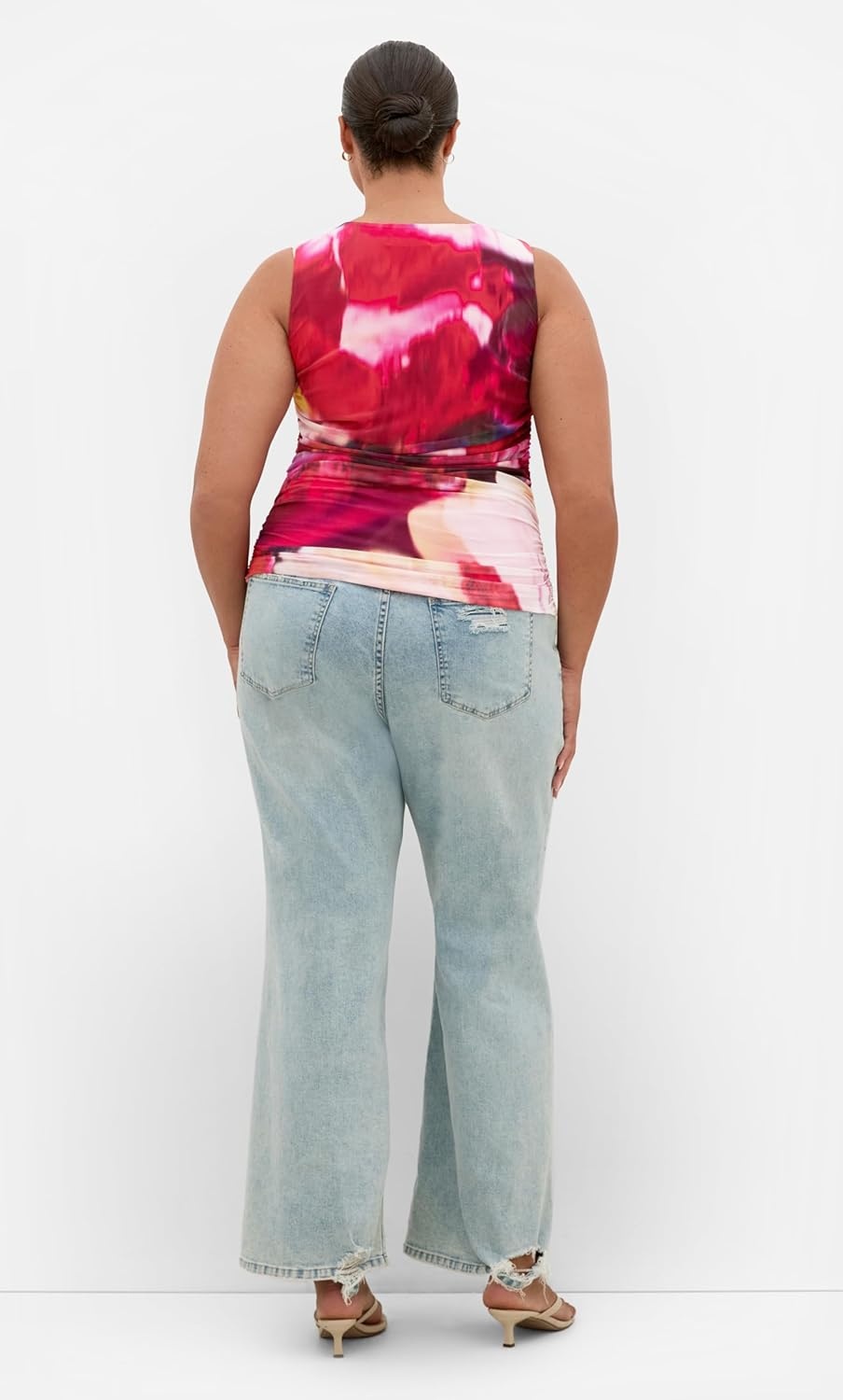 image:imageCity Chic Plus Size Top Lidia Ruched PrintColour Burst