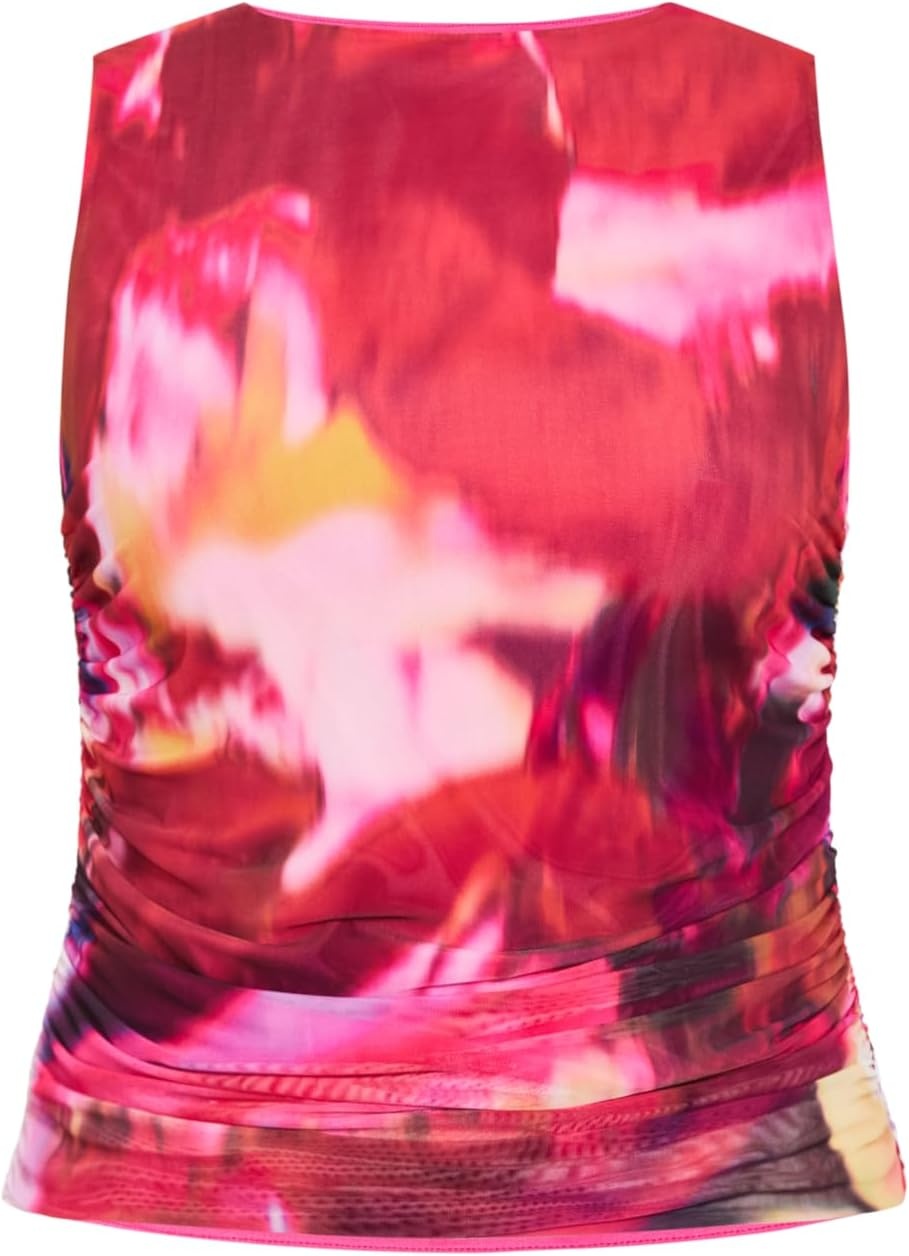 image:imageCity Chic Plus Size Top Lidia Ruched PrintColour Burst