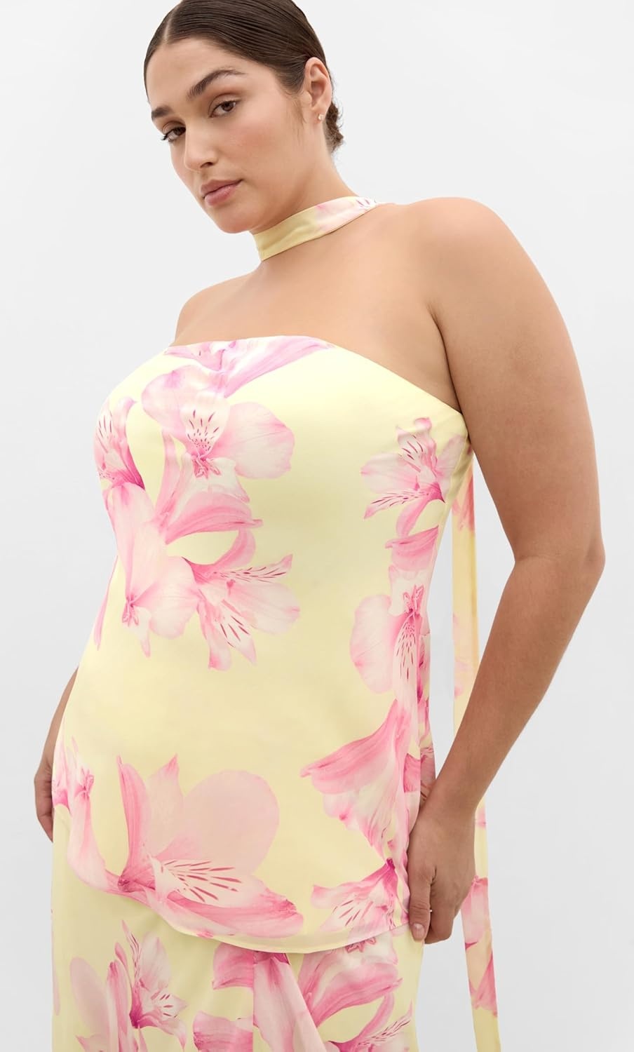 image:imageCity Chic Plus Size Top Soiree Print Frill DetailSoiree Lily