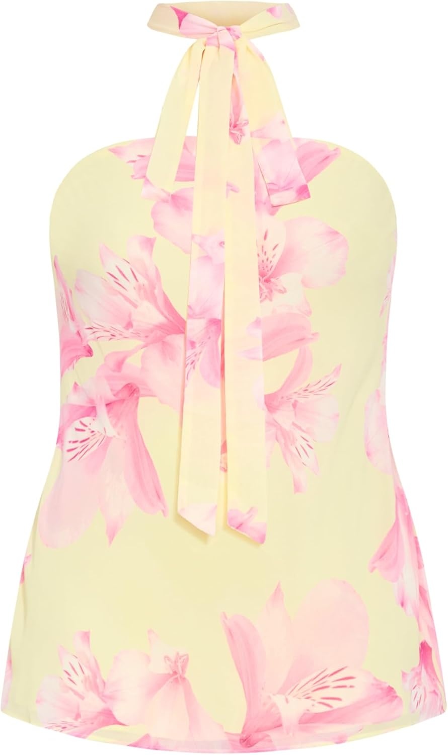 image:imageCity Chic Plus Size Top Soiree Print Frill DetailSoiree Lily
