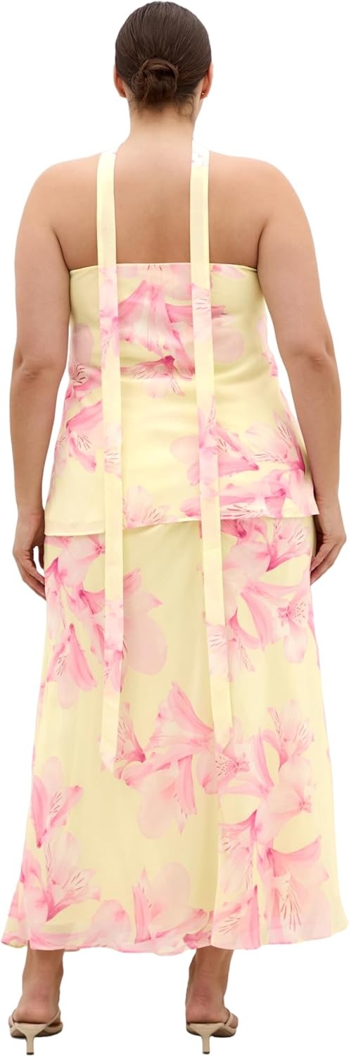 image:imageCity Chic Plus Size Top Soiree Print Frill DetailSoiree Lily