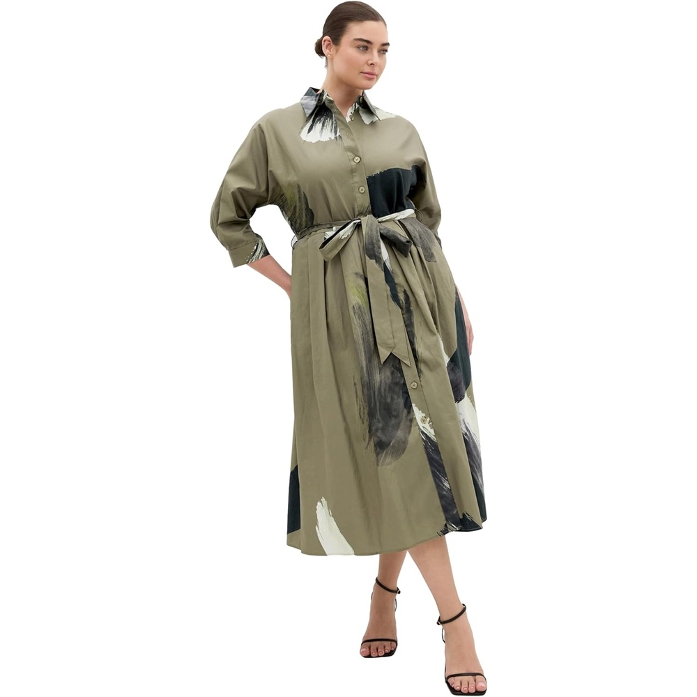image:imageCity Chic Plus Size Dress  Angel PrintKhaki Muse