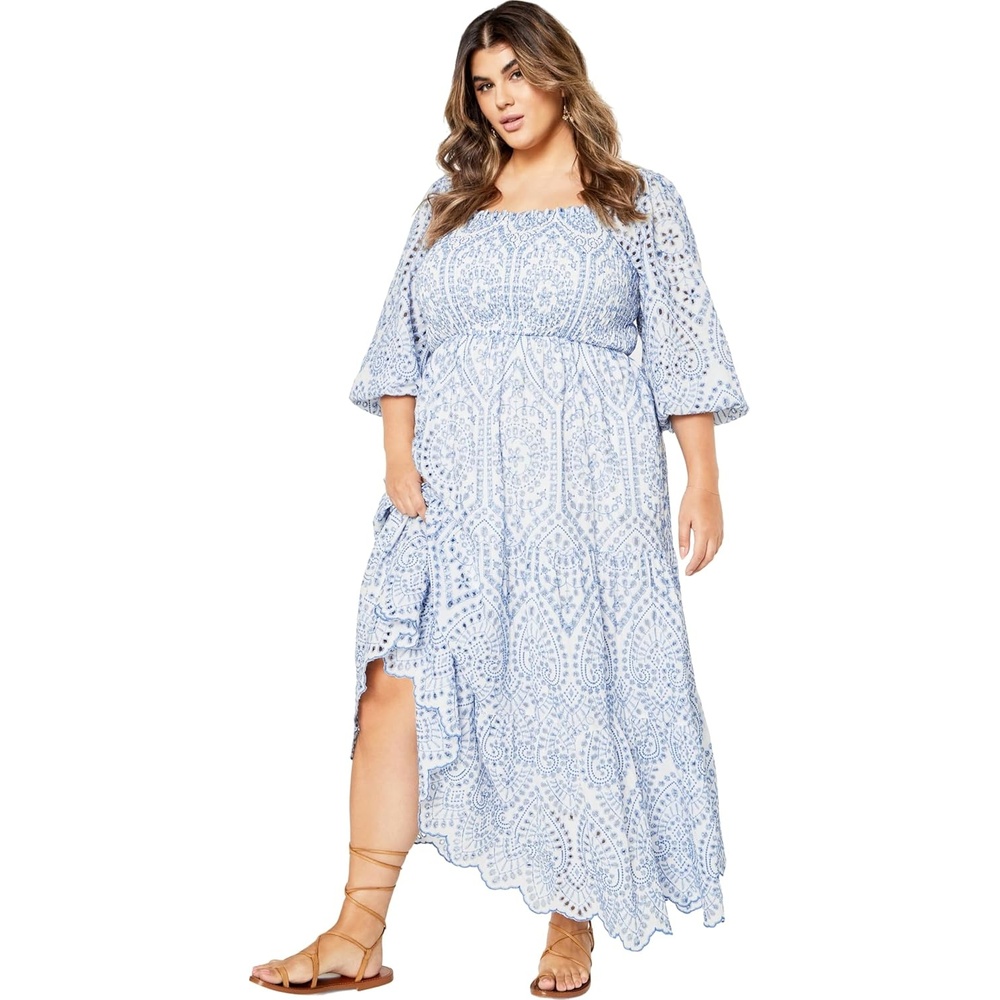 image:imageCity Chic Plus Size Dress Brodie 2 Tone Maxi