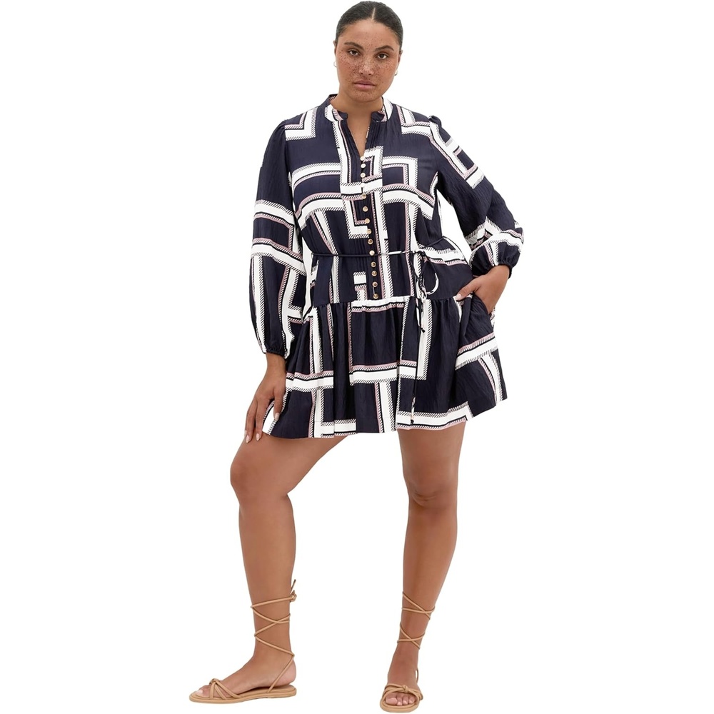 image:imageCity Chic Plus Size Dress Laurie Print MiniSleek Stripes