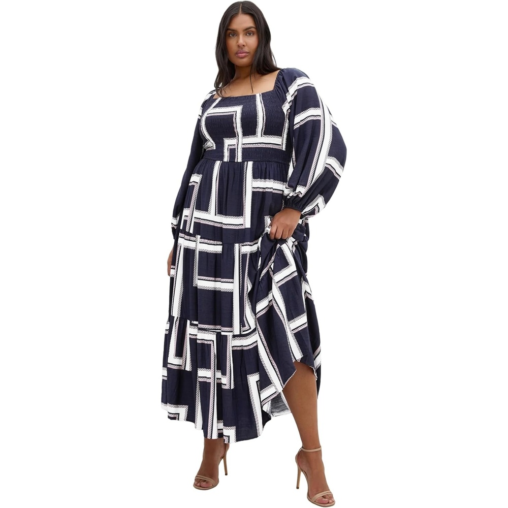 image:imageCity Chic Plus Size Dress  Leila Print MaxiSleek Stripes