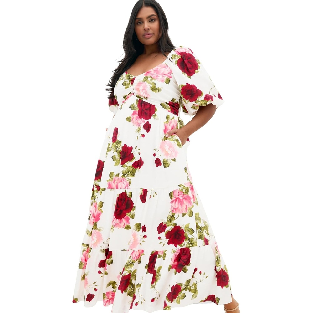 image:imageCity Chic Plus Size Dress Mindy Print MaxiDolce Ivory