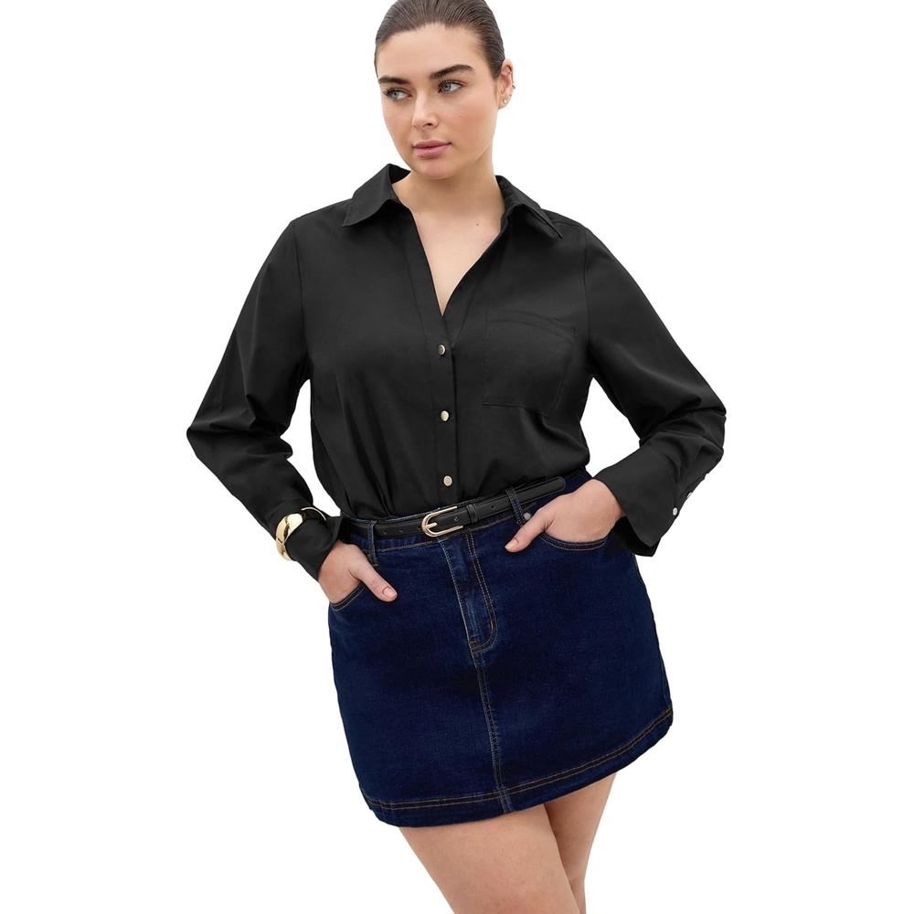 image:imageCity Chic Plus Size Shirt  Elevated Long Sleeve StretchBlack