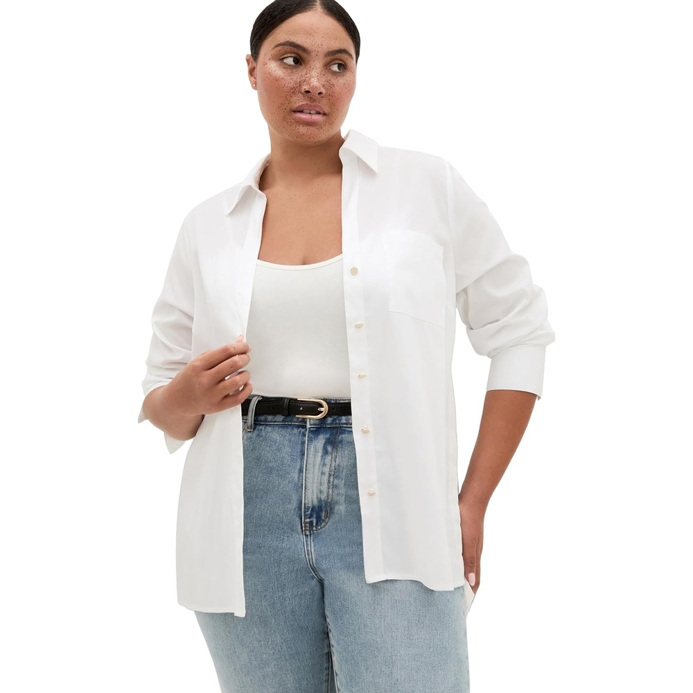 image:imageCity Chic Plus Size Shirt  Elevated Long Sleeve StretchWhite