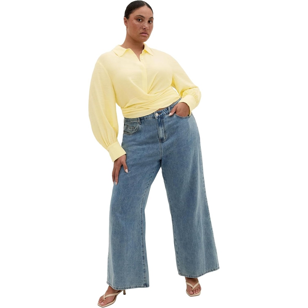 image:imageCity Chic Plus Size Shirt Rosabella Hem DetailLemon Drop