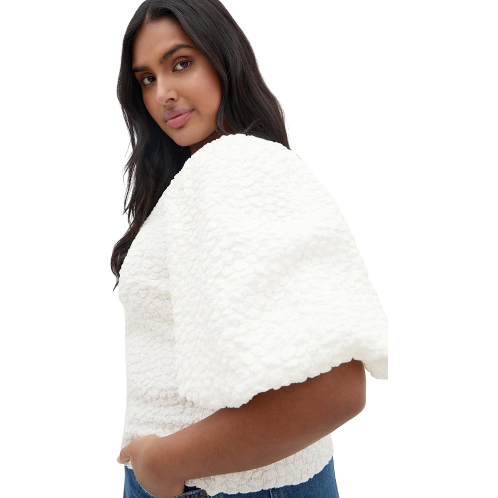 image:imageCity Chic Plus Size Top Chrissie Balloon SleeveIvory