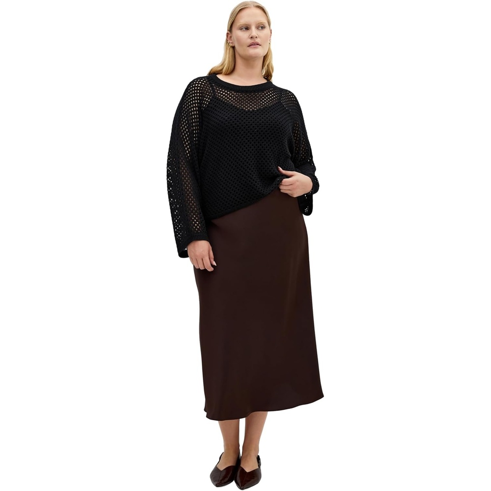 image:imageCity Chic Plus Size Top Crochet Knit Long SleeveBlack