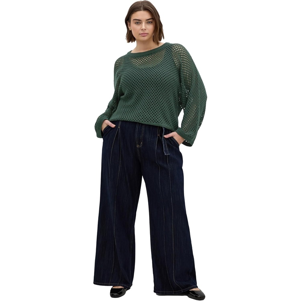 image:imageCity Chic Plus Size Top Crochet Knit Long SleeveForest