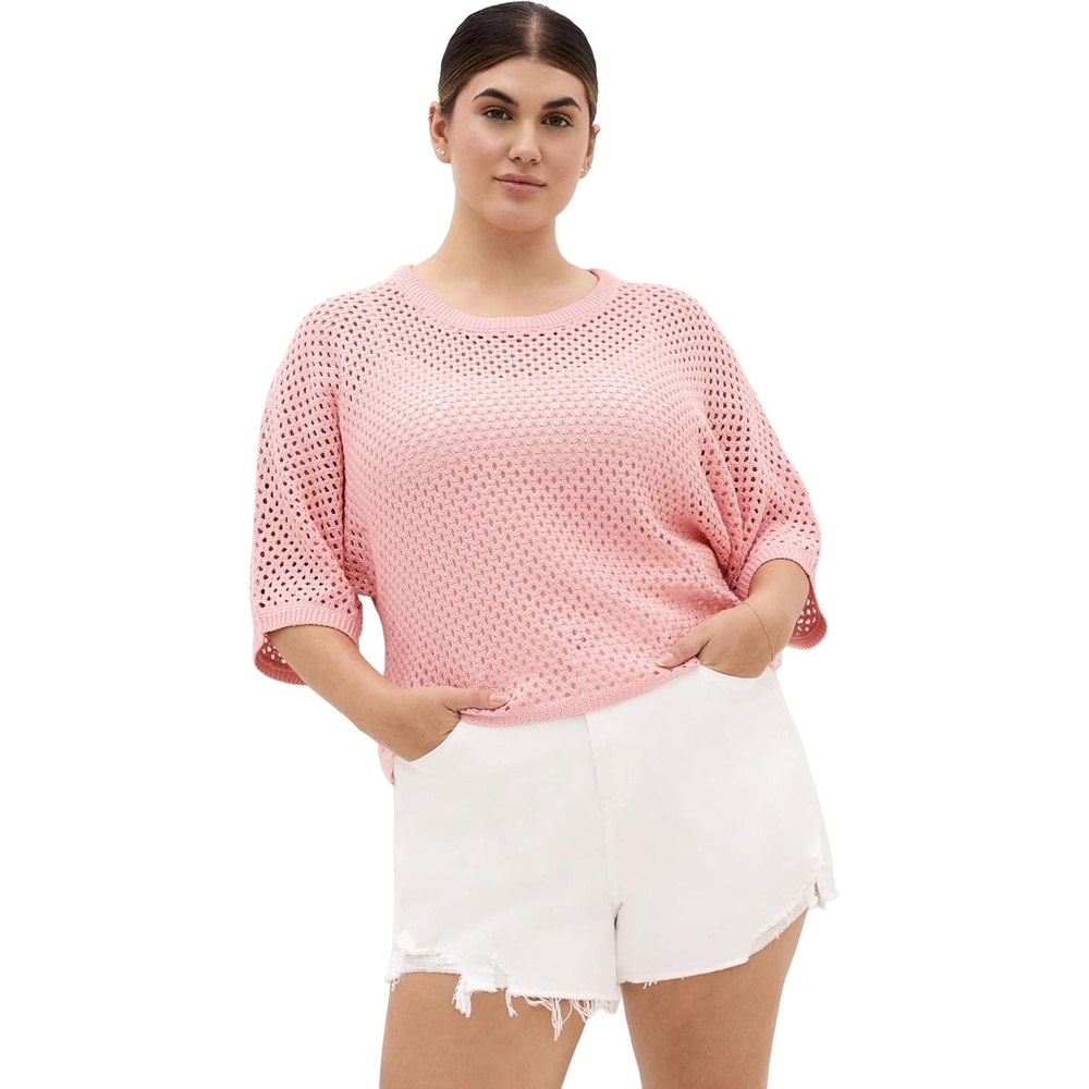 image:imageCity Chic Plus Size Top Crochet KnitPeachy