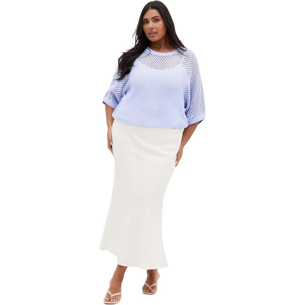 image:imageCity Chic Plus Size Top Crochet KnitSoft Blue