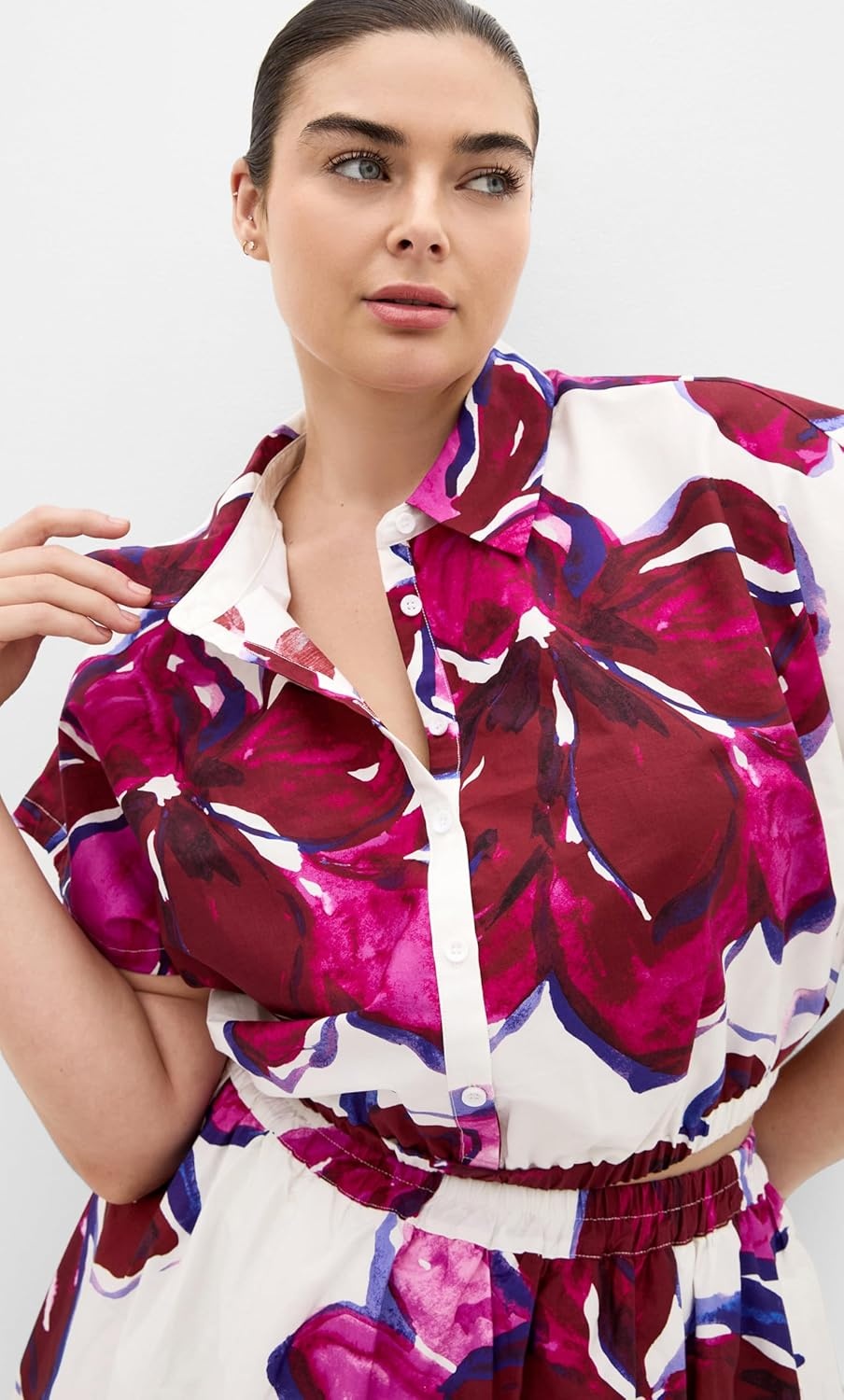 image:imageCity Chic Plus Size Shirt Holiday Bloom PrintViolet Bloom