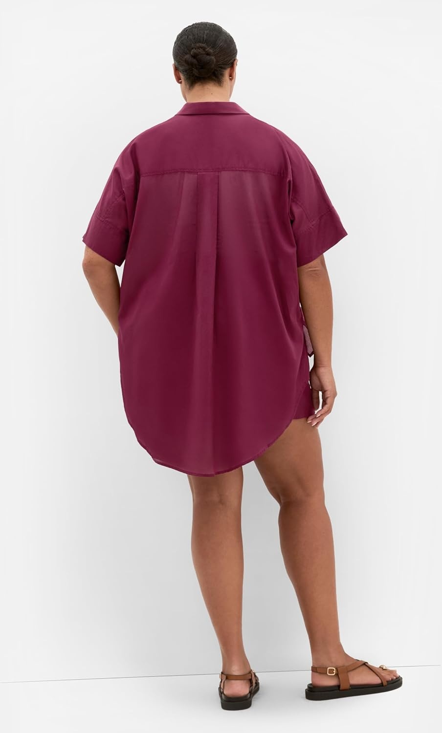 image:imageCity Chic Plus Size Shirt Lola Longline CottonPomegranate