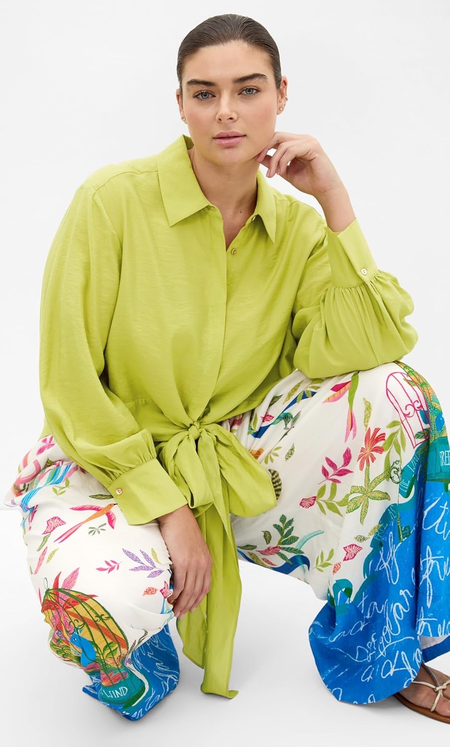 image:imageCity Chic Plus Size Shirt Rosa TieChartreuse