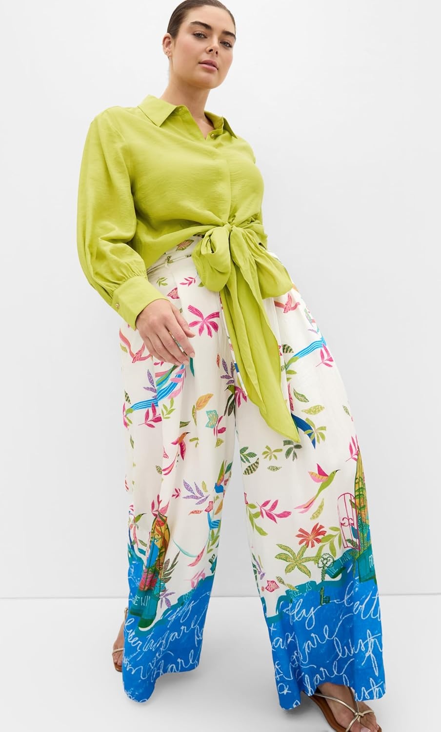image:imageCity Chic Plus Size Shirt Rosa TieChartreuse