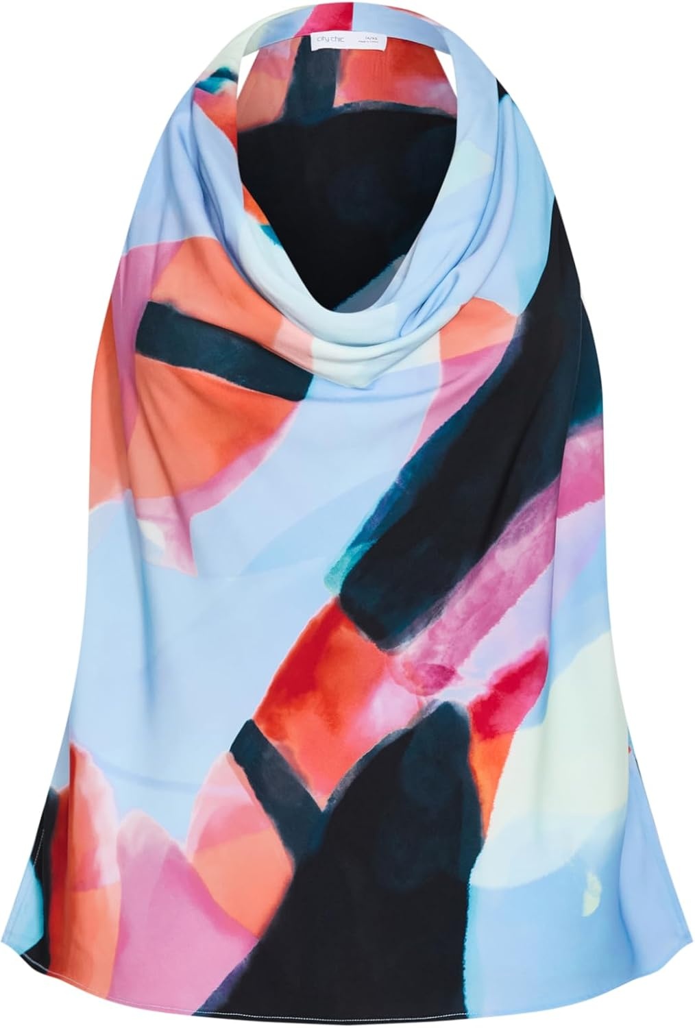 image:imageCity Chic Plus Size Top Chloe Aspect Print Cowl NeckAspect