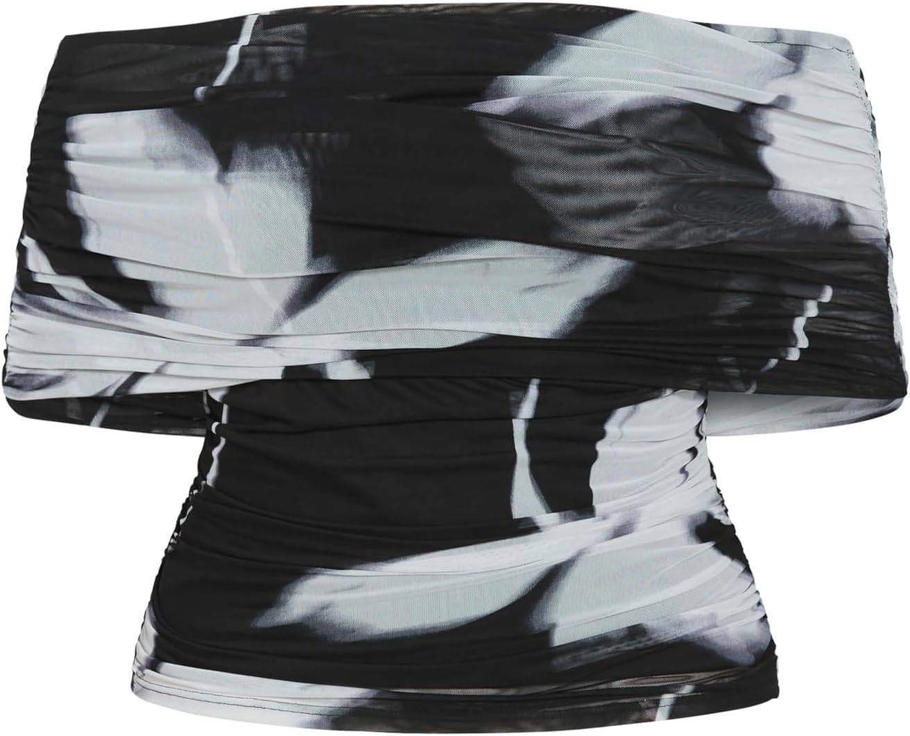 image:imageCity Chic Plus Size Top Dana Blur Print MeshBlack Blur Floral