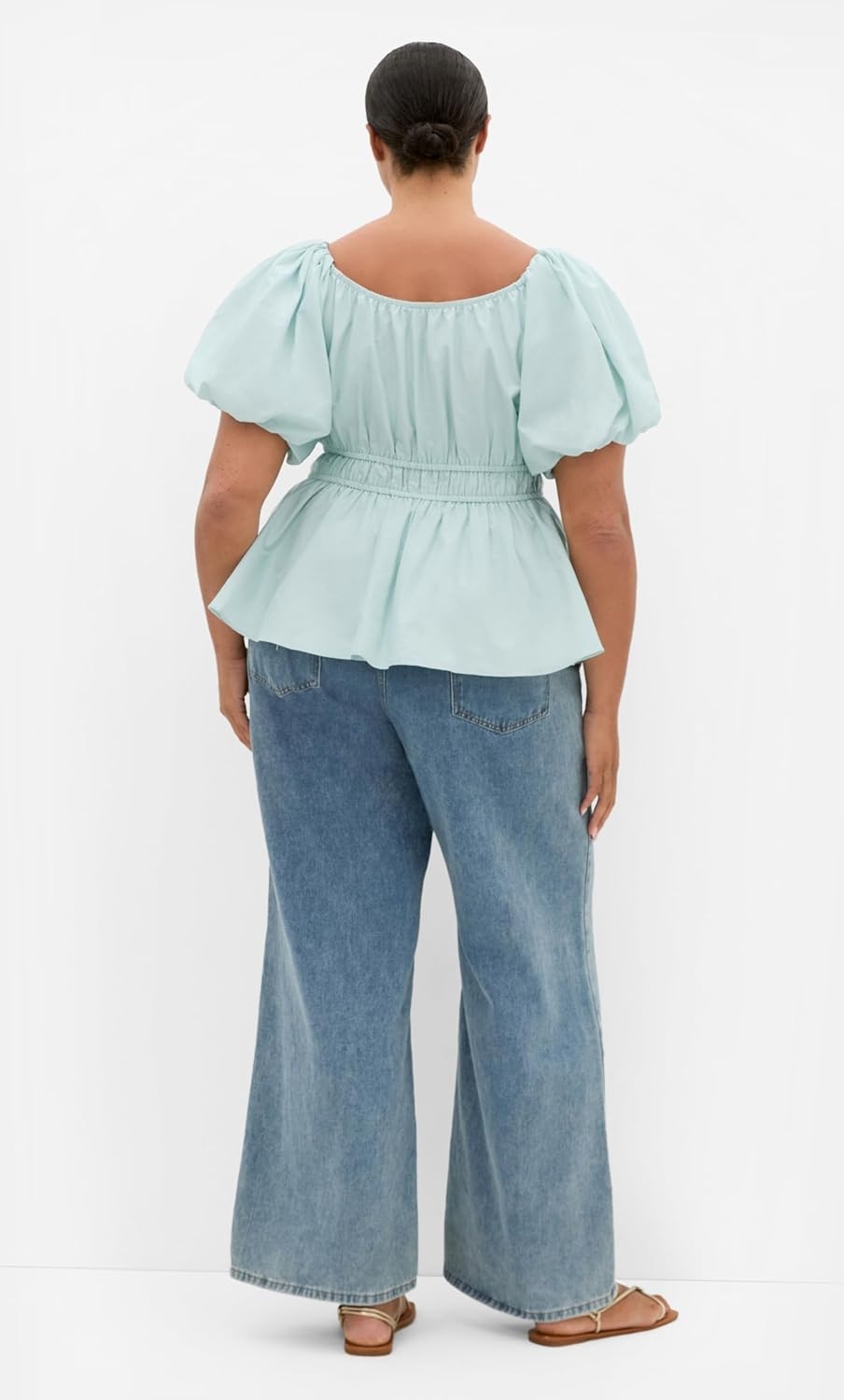 image:imageCity Chic Plus Size Top Lilli Puff SleeveSeafoam